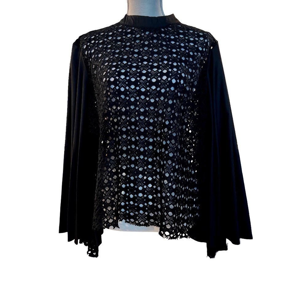 #A222 Nancy Gothic Chic Dark Academia Black Lace Top NWT Size M - Picture 4 of 9